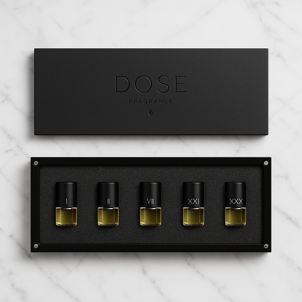 Coffret découverte parfum huileux de niche DOSE Fragrace - 5 miniatures 1ml